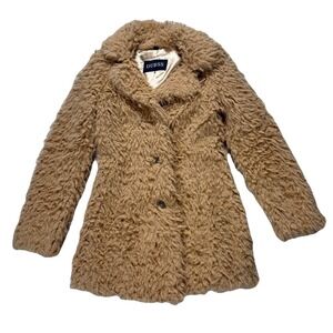guess faux fur coat Women Winter Jacket Camel Small